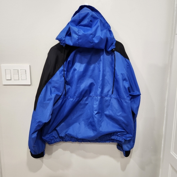 Vintage Marlboro Unlimited Jacket Mens Medium Blue Windbreaker Full Zip Hooded - Picture 2 of 12